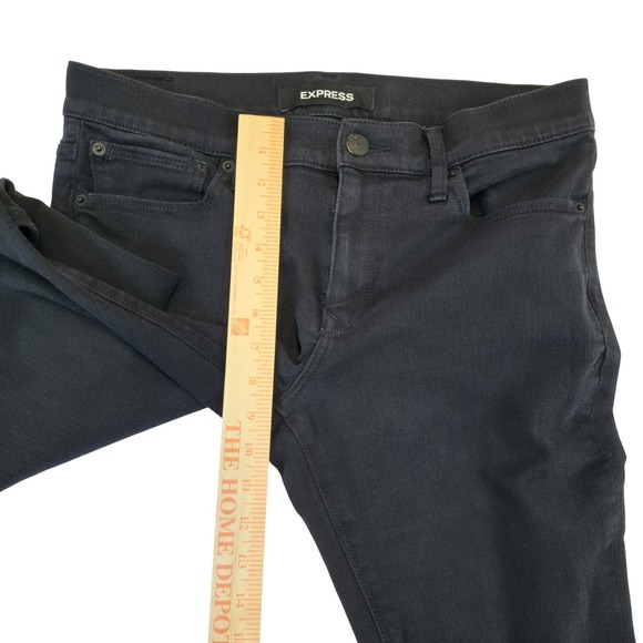 Express Legging Mid Rise Black Stretch Jeans Women's 10P Petite Denim Pants - Picture 11 of 12